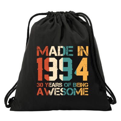 Retro Made In 1994 30 Years Of Being Awesome Birthday Drawstring Bag