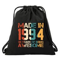 Retro Made In 1994 30 Years Of Being Awesome Birthday Drawstring Bag