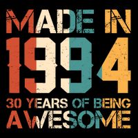 Retro Made In 1994 30 Years Of Being Awesome Birthday Drawstring Bag