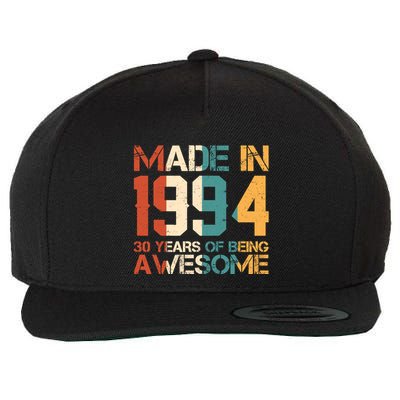 Retro Made In 1994 30 Years Of Being Awesome Birthday Wool Snapback Cap