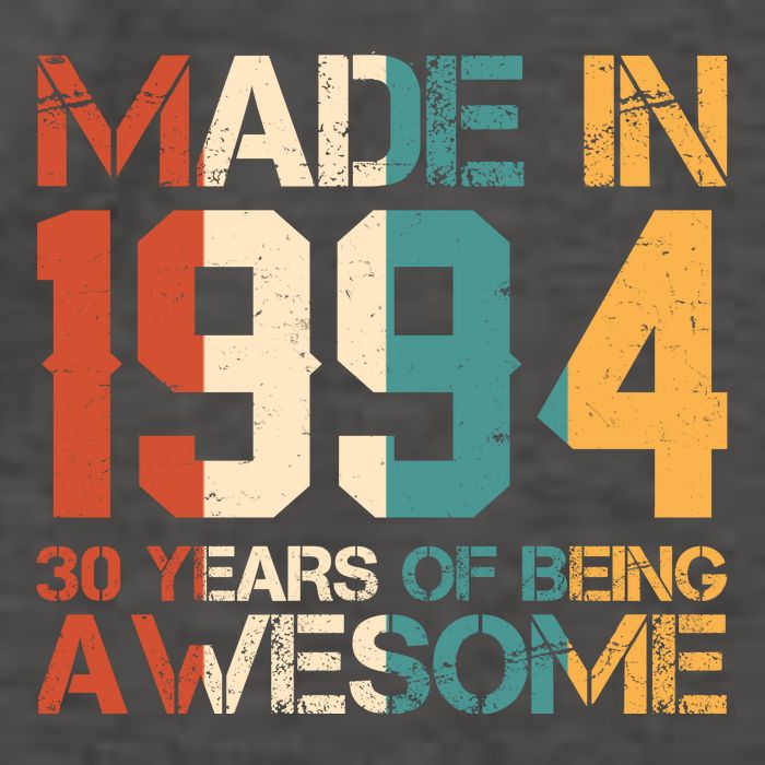 Retro Made In 1994 30 Years Of Being Awesome Birthday Vector Backpack