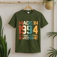 Retro Made In 1994 30 Years Of Being Awesome Birthday T-Shirt