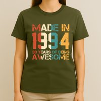 Retro Made In 1994 30 Years Of Being Awesome Birthday T-Shirt