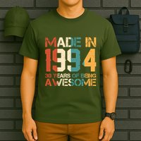 Retro Made In 1994 30 Years Of Being Awesome Birthday T-Shirt