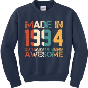 Retro Made In 1994 30 Years Of Being Awesome Birthday Kids Sweatshirt