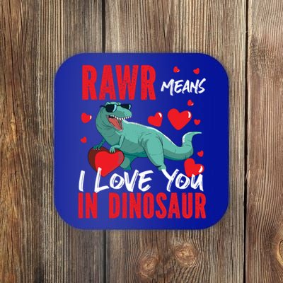 Rawr Means I Love You In Dinosaur Hearts Design Funny Gift Coaster