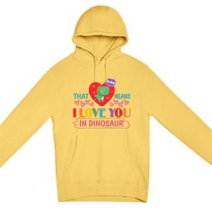 Rawr Means I Love You In Dinosaur Valentines Gift Dino Funny Gift Premium Pullover Hoodie