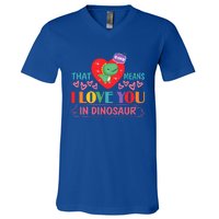 Rawr Means I Love You In Dinosaur Valentines Gift Dino Funny Gift V-Neck T-Shirt