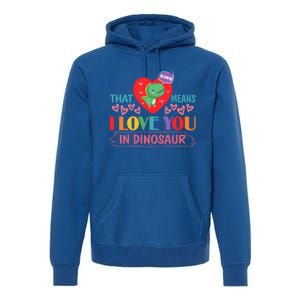 Rawr Means I Love You In Dinosaur Valentines Gift Dino Funny Gift Premium Hoodie