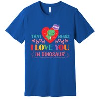 Rawr Means I Love You In Dinosaur Valentines Gift Dino Funny Gift Premium T-Shirt