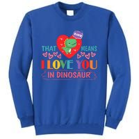 Rawr Means I Love You In Dinosaur Valentines Gift Dino Funny Gift Tall Sweatshirt