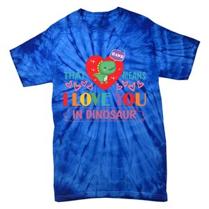 Rawr Means I Love You In Dinosaur Valentines Gift Dino Funny Gift Tie-Dye T-Shirt