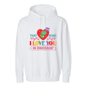 Rawr Means I Love You In Dinosaur Valentines Gift Dino Funny Gift Garment-Dyed Fleece Hoodie