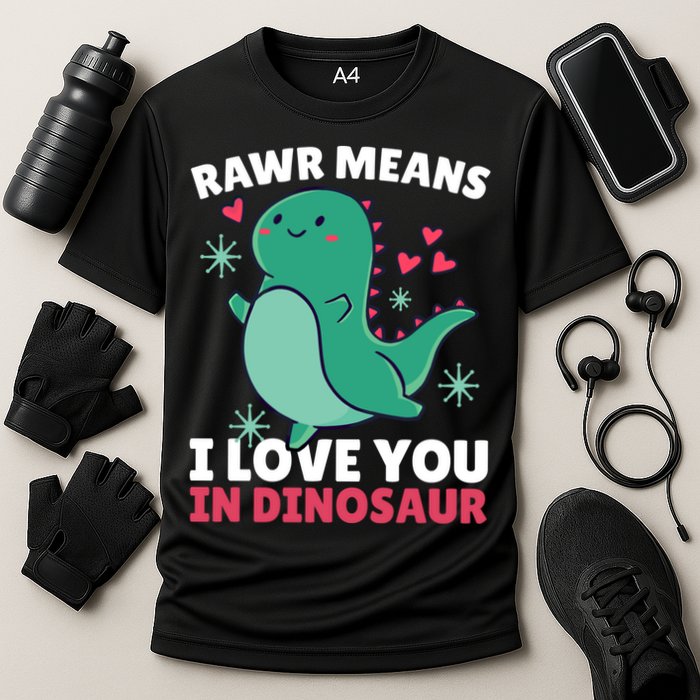 Rawr Means I Love You In Dinosaur Gift Cooling Performance Crew T-Shirt
