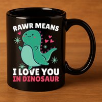 Rawr Means I Love You In Dinosaur Gift 11oz C Handle Ceramic Mug
