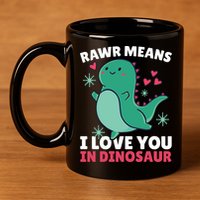Rawr Means I Love You In Dinosaur Gift 11oz C Handle Ceramic Mug