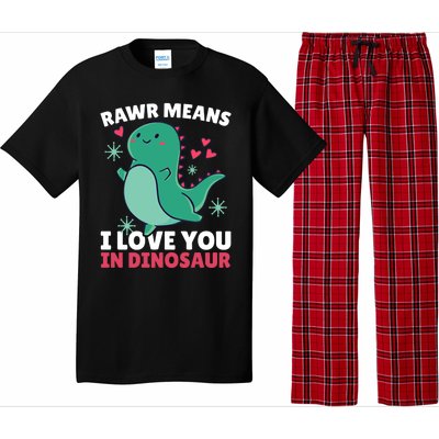 Rawr Means I Love You In Dinosaur Gift Pajama Set