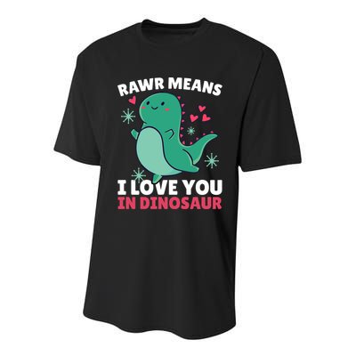 Rawr Means I Love You In Dinosaur Gift Youth Performance Sprint T-Shirt