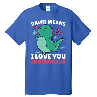 Rawr Means I Love You In Dinosaur Gift Tall T-Shirt