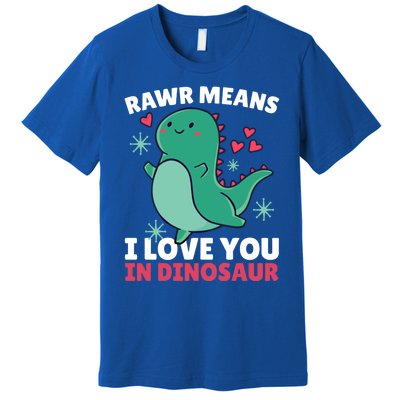 Rawr Means I Love You In Dinosaur Gift Premium T-Shirt