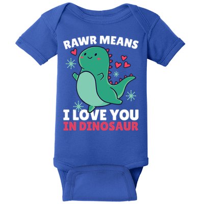 Rawr Means I Love You In Dinosaur Gift Baby Bodysuit