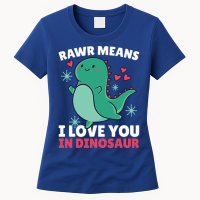 Rawr Means I Love You In Dinosaur Gift Womens T-Shirt