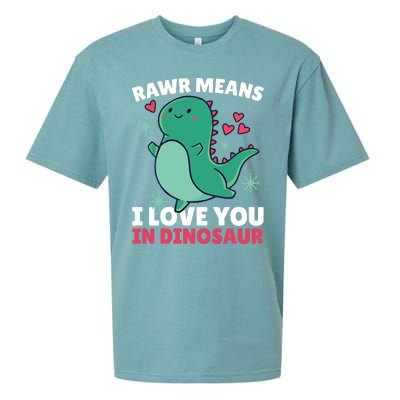 Rawr Means I Love You In Dinosaur Gift Sueded Cloud Jersey T-Shirt