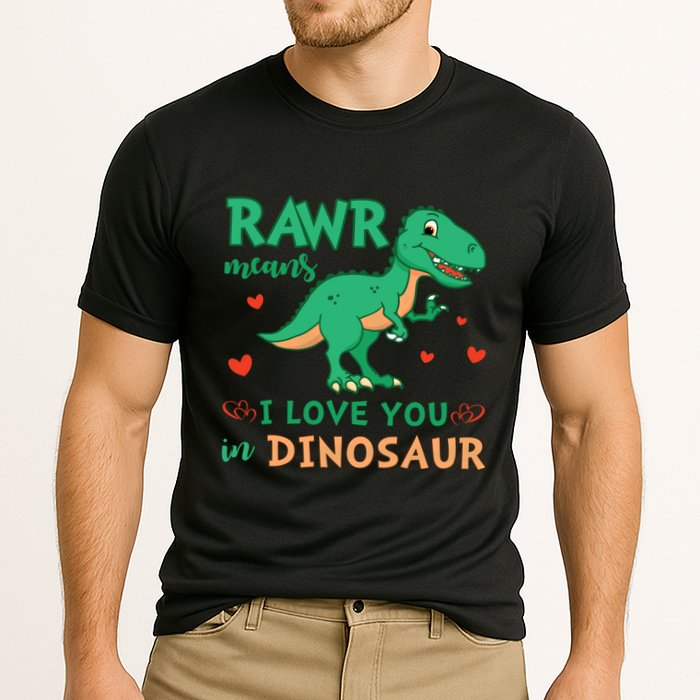 Rawr Means I Love You In Dinosaur Reptiles Png Meaningful Gift Cooling Performance Crew T-Shirt
