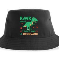 Rawr Means I Love You In Dinosaur Reptiles Png Meaningful Gift Sustainable Bucket Hat