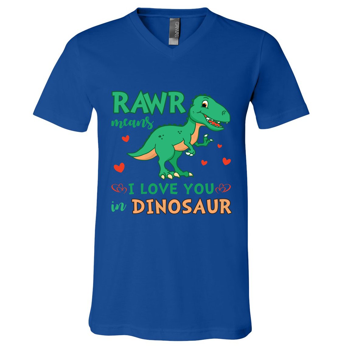 Rawr Means I Love You In Dinosaur Reptiles Png Meaningful Gift V-Neck T-Shirt