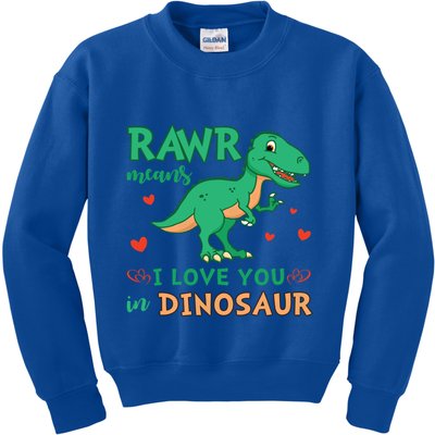 Rawr Means I Love You In Dinosaur Reptiles Png Meaningful Gift Kids Sweatshirt