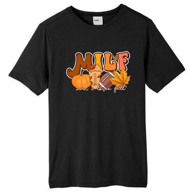 Retro Milf I Love Fall Pumpkin Spice Football Autumn Gift Tall Fusion ChromaSoft Performance T-Shirt