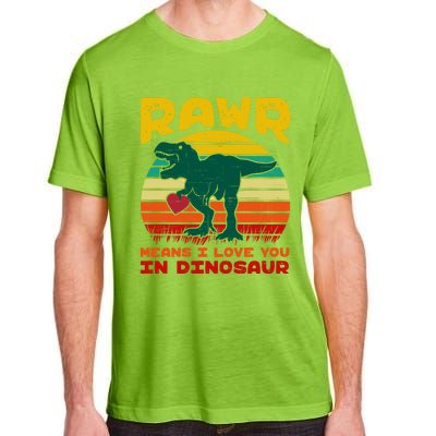 Rawr Means I Love You In Dinosaur Retro Sunset Heart Vintage Gift Adult ChromaSoft Performance T-Shirt