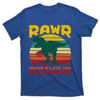 Rawr Means I Love You In Dinosaur Retro Sunset Heart Vintage Gift T-Shirt