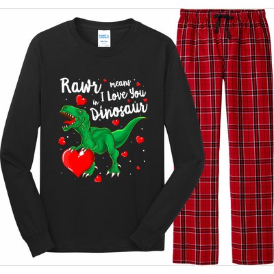 Rawr Means I Love You In Dinosaur Gift Valentines Day Cute Gift Long Sleeve Pajama Set