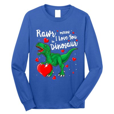 Rawr Means I Love You In Dinosaur Gift Valentines Day Cute Gift Long Sleeve Shirt