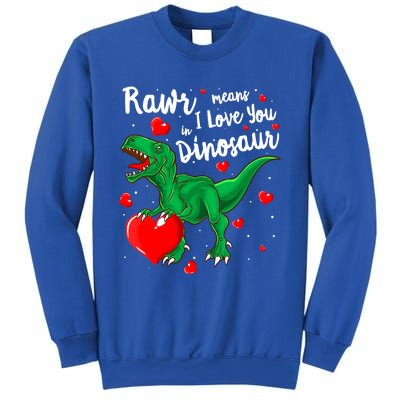 Rawr Means I Love You In Dinosaur Gift Valentines Day Cute Gift Sweatshirt