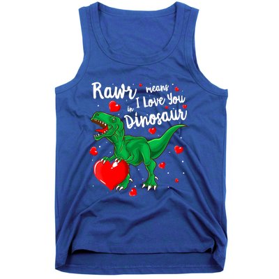 Rawr Means I Love You In Dinosaur Gift Valentines Day Cute Gift Tank Top