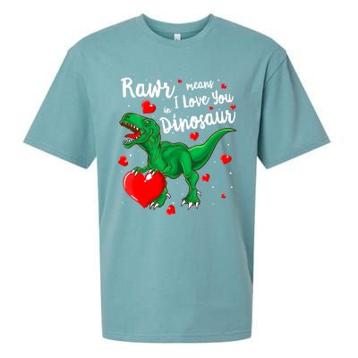 Rawr Means I Love You In Dinosaur Gift Valentines Day Cute Gift Sueded Cloud Jersey T-Shirt