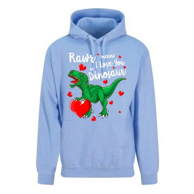 Rawr Means I Love You In Dinosaur Gift Valentines Day Cute Gift Unisex Surf Hoodie