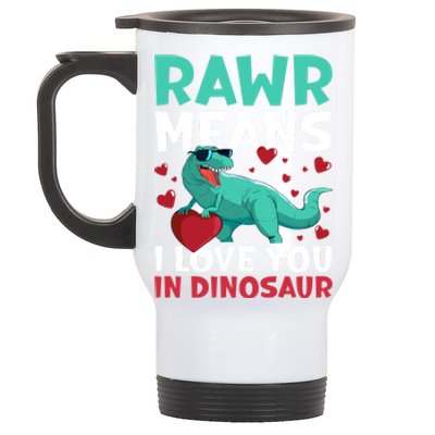 Rawr Means I Love You In Dinosaur Great Gift Stainless Steel Travel Mug