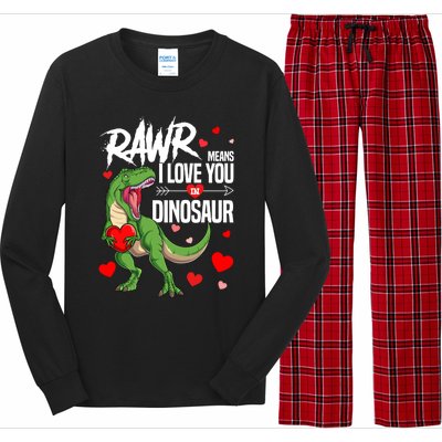 Rawr Means I Love You In Dinosaur T Rex Lover Valentine Funny Gift Long Sleeve Pajama Set