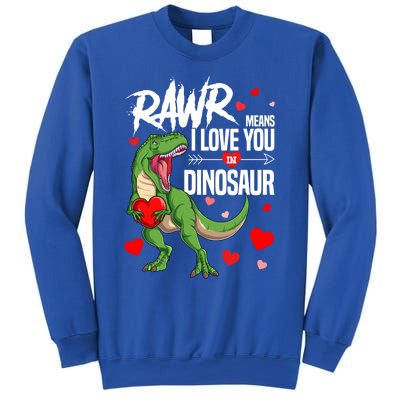 Rawr Means I Love You In Dinosaur T Rex Lover Valentine Funny Gift Sweatshirt