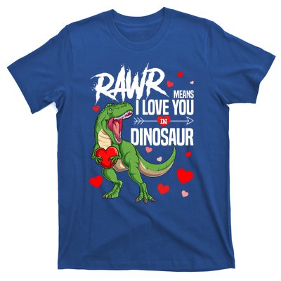 Rawr Means I Love You In Dinosaur T Rex Lover Valentine Funny Gift T-Shirt