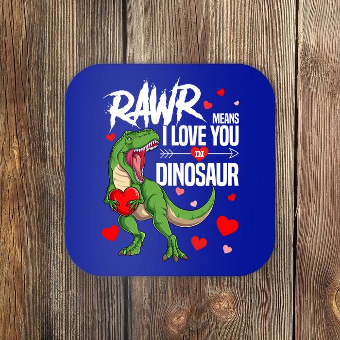 Rawr Means I Love You In Dinosaur T Rex Lover Valentine Funny Gift Coaster