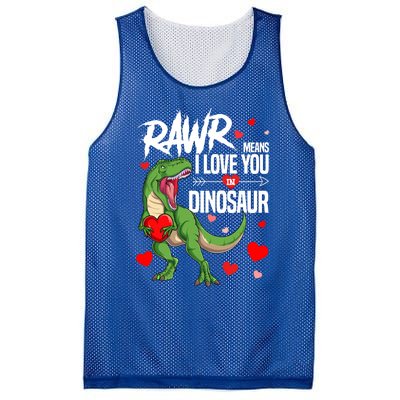 Rawr Means I Love You In Dinosaur T Rex Lover Valentine Funny Gift Mesh Reversible Basketball Jersey Tank