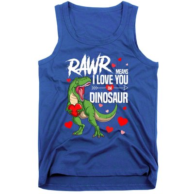 Rawr Means I Love You In Dinosaur T Rex Lover Valentine Funny Gift Tank Top