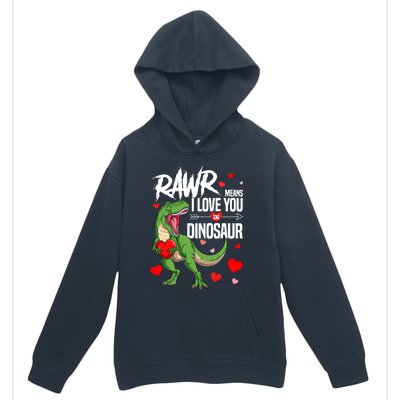 Rawr Means I Love You In Dinosaur T Rex Lover Valentine Funny Gift Urban Pullover Hoodie