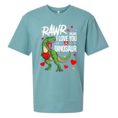 Rawr Means I Love You In Dinosaur T Rex Lover Valentine Funny Gift Sueded Cloud Jersey T-Shirt