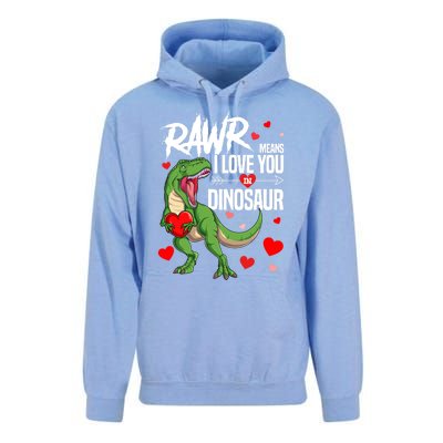 Rawr Means I Love You In Dinosaur T Rex Lover Valentine Funny Gift Unisex Surf Hoodie